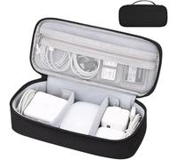 Travel Tech Pouch, Multi Functional Digital Accessories Organizer Charger Storage Bag, Electronics Accessories Travel Organizer Case for Cable Charger Earphone Power Bank (Black)