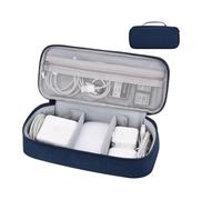 Travel Tech Pouch, Multi Functional Digital Accessories Organizer Charger Storage Bag, Electronics Accessories Travel Organizer Case for Cable Charger Earphone Power Bank (Navy Blue)