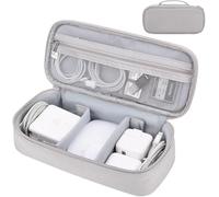 Travel Tech Pouch, Multi Functional Digital Accessories Organizer Charger Storage Bag, Electronics Accessories Travel Organizer Case for Cable Charger Earphone Power Bank (Light Grey)