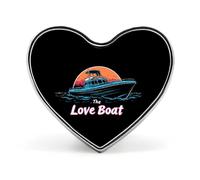 Travel The Love Boat Heart Shape Brooches Pins Lightweight Metal Lapel Pin Memorial Badges Jewelry Gift