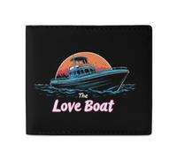 Travel The Love Boat Leather Bifold Wallet for Men Slim Card Cases with 2 Slots Minimalist Coin Purs