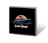 Travel The Love Boat Square Shape Brooches Pins Lightweight Metal Lapel Pin Memorial Badges Jewelry Gift