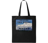 Travel The World Mount McKinley, Alaska Natural Ecological Cotton Tote Bag Black