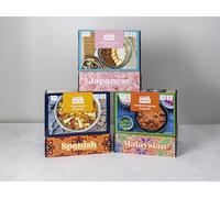 Travel the World Vegetarian Bundle by Cookaway | 3 menus | Authentic vegetarian recipe kit | Premium ingredients | Fun cooking | Serves 2-3 | Spanish, Malaysian & Japanese recipes