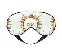 Travel The World1 Sleep Mask Double-Sided Eye Mask Soft Adjustable Sleeping Eye Covers for Sleeping Perfect Shading Reduce Eye Edema