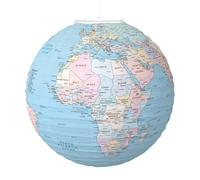 Travel Theme Lanterns - World Map Paper Lanterns | Paper World Classroom Geography Decor | Earth Globe Hanging Ornament | Reusable Travel Party | Earth Day Party Supplies for Cultural Classroom
