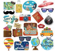 Travel Themed Photo Booth Props, Adventure Awaits Photoshoot Retirement Party Photography Props Birthday & Anniversary Centerpiece Sticks Graduation Decorations 20 PCS