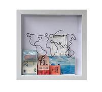 Travel Ticket Collection Box, Adventure Tickets Memory Box, Holiday Keepsakes Ticket Box Display Top Loading Shadowbox for Concert Movie Theater Sporting Event Ticket Stubs (8in)