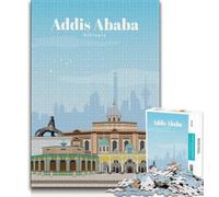 Travel to Addis Ababa Puzzles for Adults Teens 1000 Pieces,Family Game Stress Reliever Difficult Challenge Great Gifts And Toys 38x26cm