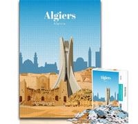 Travel to Algiers Jigsaw Puzzles for Adults,Challenging Game And Family Play with Fully Interlocking Randomly Shaped Pieces 50x75cm