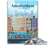 Travel to Amsterdam 1000 Pieces Jigsaw Puzzles for Adults And Teens, for 14+ Train Your Brain And Your Hands Christmas Game Gifts 2000pcs (70x100cm)