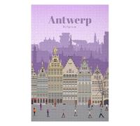 Travel to Antwerp Illustrated Jigsaw Puzzle for Adults, 1000 PCS