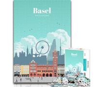Travel to Basel Jigsaw Puzzles for Adults 1000 Pieces,Challenging Game And Family Play for Is Ideal As A Gift for The Whole Family 38x26cm