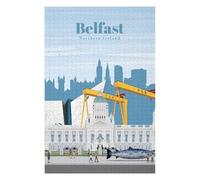 Travel to Belfast Classic Wooden Jigsaw Puzzle for Adults, 1000 PCS