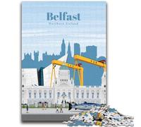Travel to Belfast Jigsaw Puzzles for Teenagers 1000 Piece, for Age 14+ Fun Games Fun Activities at Home, Birthday Gifts, Travel Gifts 1000pcs (50x75cm)