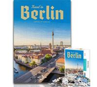 Travel to Berlin Jigsaw Puzzles for Teenagers 1000,Learning Educational Toys Family Games with Matching Poster And Trivia Sheet 38x26cm