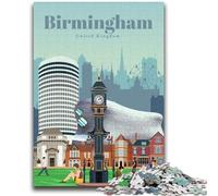 Travel to Birmingham Jigsaw Puzzles for Adults Teenagers Jigsaws Puzzle, Stress Reliever Difficult Challenge for Home Decoration for 14+ 1000pcs (26x38cm)