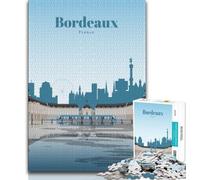 Travel to Bordeaux Puzzles for Teenagers 1000 Pieces,Help The Brain Exercise Addictive Toys to Cultivate Patience Suitable for Couples 38x26cm