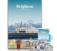 Travel to Brighton Jigsaw Puzzles for Teenagers 1000 Piece Puzzle,family Fun Games Is Ideal As A Gift for The Whole Family 38x26cm