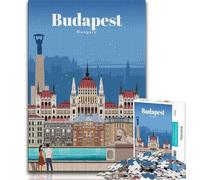 Travel to Budapest Puzzles for Adults Teens 1000pc Puzzle,Challenging Game Toys Every Piece Is Unique - Challenging Family Fun Game 38x26cm