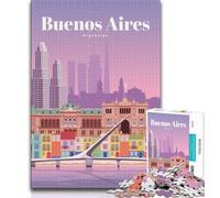 Travel to Buenos Aires Puzzles for Teenagers Teens 1000pc Puzzle,Family Game Stress Reliever Difficult Challenge Secret Santa Gifts 75x50cm