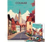 Travel to Colmar Jigsaw Puzzles 1000 Piece for Adults Brain Development Soothing Hobby Clean Join Fine Xmas Gift (38x52cm)