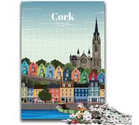 Travel to Cork Jigsaw Puzzles for Adults 1000 Piece, Family Activity with Matching Poster And Trivia Sheet for Age 14+ 1000pcs (50x75cm)
