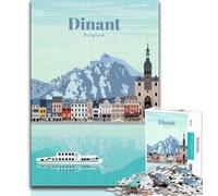 Travel to Dinant Jigsaw Puzzles for Adults 1000 Piece,Staycation Kill Time with Fully Interlocking Randomly Shaped Pieces 38x26cm