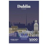 Travel to Dublin 1000 Piece Jigsaw Puzzle, Historic Square Architecture, Thick Cardboard Pieces for Travel Lovers, Mindful Activity, Paper Board, 70x50cm/1000pcs