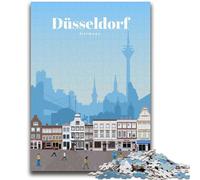Travel to Dusseldorf Jigsaw Puzzles for Teenagers 1000 Piece, for Age 14+ Fun Games Fun Activities at Home, Birthday Gifts, Travel Gifts 1000pcs (50x75cm)