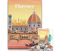 Travel to Florence Jigsaws 1000 Pieces for Teenagers,Staycation Kill Time Every Piece Is Unique - Challenging Family Fun Game 38x26cm