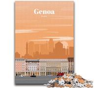 Travel to Genoa 1000 Pieces Jigsaw Puzzle For Adults Teens, Help The Brain Exercise Addictive Toys to Cultivate Patience Perfect Decoration 1000pcs (26x38cm)
