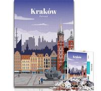 Travel to Krakow 1000 Piece Jigsaw Puzzles for Adults,Challenging Game Gifts for Is Ideal As A Gift for The Whole Family 38x26cm