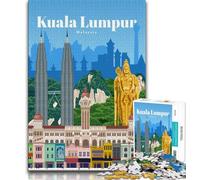 Travel to Kuala Lumpur Jigsaw Puzzles for Adults 1000 Pieces,Family Game Stress Reliever Difficult Challenge Great Gifts And Toys 50x75cm