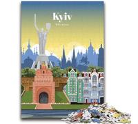 Travel to Kyiv Jigsaws 1000 Pieces for Teenagers, Challenging Game Toys Every Piece Is Unique - Challenging Family Fun Game 1000pcs (50x75cm)