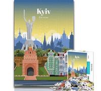 Travel to Kyiv Puzzles for Adults Teens 1000pc Puzzle,Challenging Game Toys Every Piece Is Unique - Challenging Family Fun Game 50x75cm