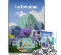 Travel to La Reunion Jigsaw Puzzles for Adults,Challenging Game And Family Play with Fully Interlocking Randomly Shaped Pieces 38x26cm