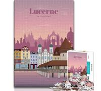 Travel to Lucerne Jigsaw Puzzles for Teenagers 1000 Piece,Educational Games Wall Decoration Unique Birthday And Xmas Gifts 50x75cm