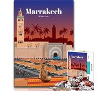 Travel to Marrakech 1000 Piece Jigsaw Puzzles for Teenagers,Family Game Stress Reliever Difficult Challenge Great Gifts And Toys 38x26cm