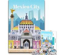 Travel to Mexico City Jigsaw Puzzles for Adults 1000 Jigsaws,Family Game Stress Reliever Difficult Challenge Secret Santa Gifts 38x26cm