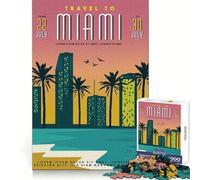 Travel to Miami 1000 Pieces Puzzles for Teenagers Analytical Skill Quiet Fun Tight Join Chic Xmas Gift (50x75cm)