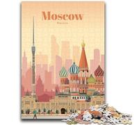 Travel to Moscow Jigsaws Puzzles 1000 Pieces for Adults Gifts, Staycation Kill Time Birthday Present, Gifts, Wall Art for 14+ 1000pcs (50x75cm)