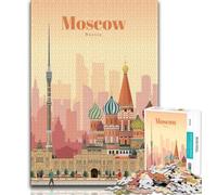 Travel to Moscow Puzzles for Teenagers 1000 Pieces,Decompressing Intellectual Educational Toy Birthday Present,Gifts,Wall Art 38x26cm