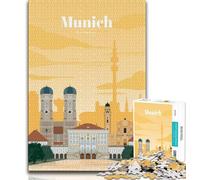 Travel to Munich 1000 Pieces Jigsaw Puzzles For Teens And Adults,Toys Educational Games Stress Relieving Great Gifts And Toys 50x75cm
