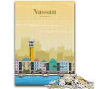 Travel to Nassau 1000 Pieces Jigsaw Puzzle for Adults& Teens, for 14+ Train Your Brain And Your Hands Christmas Game Gifts 1000pcs (26x38cm)