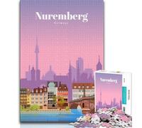 Travel to Nuremberg Jigsaw Puzzles for Teenagers 1000 Jigsaws,Staycation Kill Time Every Piece Is Unique - Challenging Family Fun Game 38x26cm