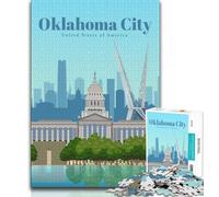 Travel to Oklahoma City Puzzles 1000 Pieces for Adults,Challenging Game And Family Play for Is Ideal As A Gift for The Whole Family 38x26cm