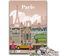 Travel to Paris 1000 Pieces Jigsaw Puzzle for Adults& Teens, for 14+ Train Your Brain And Your Hands Christmas Game Gifts 1000pcs (26x38cm)