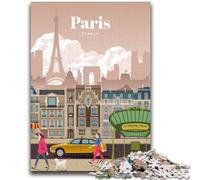 Travel to Paris Adult Jigsaws 1000 Piece, Suitable for Ages 14 And Up Toy Wall Decor Birthday And Unique Gifts 1000pcs (50x75cm)
