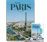 Travel to Paris Puzzles for Teenagers Teens 1000pc Puzzle,Decompressing Intellectual Educational Toy Secret Santa Gifts 50x75cm